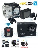 ACTION CAMERA 4K 16MP IMPERMEABILE WIFI CON TELECOMANDO A DISTANZA 30FPS