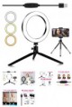ANELLO LUMINOSO DIMMERABILE 20cm/7.87'' CON TREPPIEDE E SUPPORTO 3 MODALITA DI ILLUMINAZIONE E 10 LIVELLI DI LUMINOSITA PER TRUCCO, SELFIE, VIDEO YOUTUBE,TIK TOK ETC.