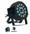 PAR LED 18 LED DA 1W CON DMX 6 LED BLU 6 VERDI 6 ROSSI